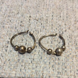 Vintage Elegant Silver Hoop Earrings